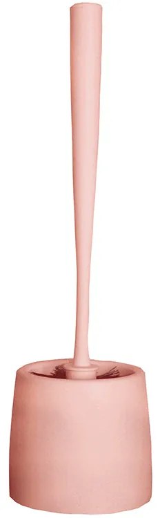 BISK Erga Ida, toaletná WC kefa z plastu na postavenie, svetlá ružová, ERG-08083