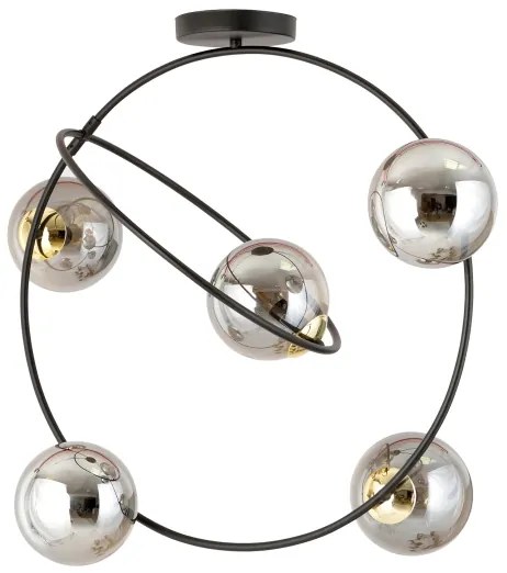 Luster na tyči STARDOM 5xE14/10W/230V čierna/šedá