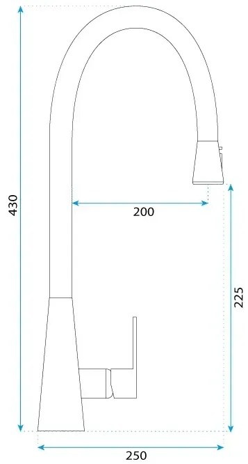 Rea Mild, stojanková kuchynská batéria h-430, zlatá lesklá, REA-B4802