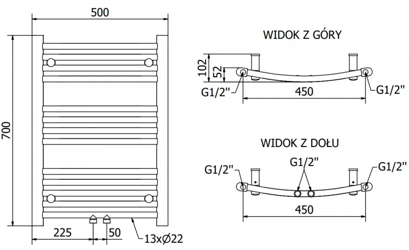 Mexen Ares, elektrické vykurovacie teleso 700 x 500 mm, 300 W, čierna, W102-0700-500-2300-70