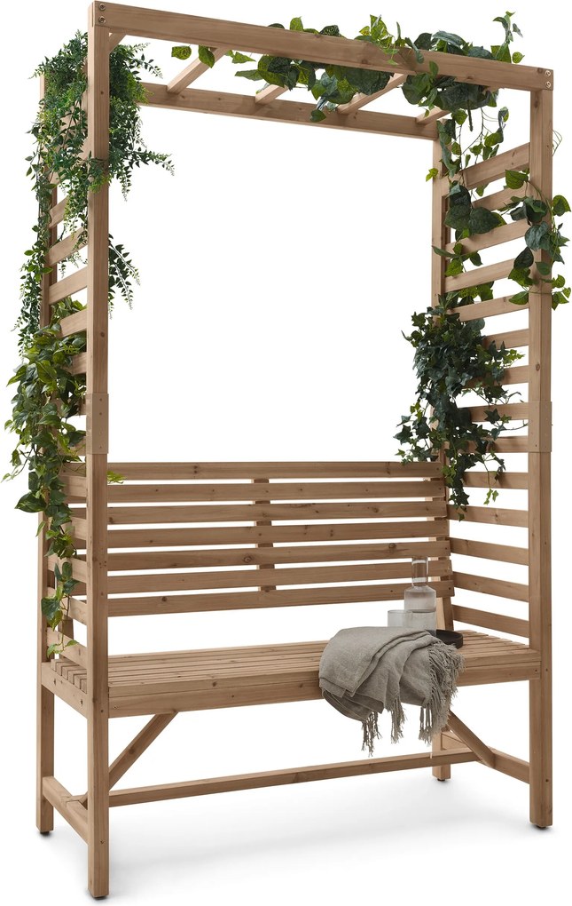 Záhradná lavička s pergolou