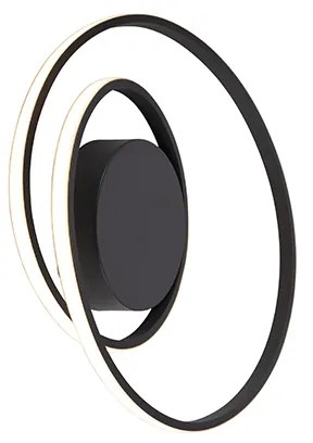 Dizajnové stropné svietidlo čierne vrátane LED 3-stupňového stmievania - Krula