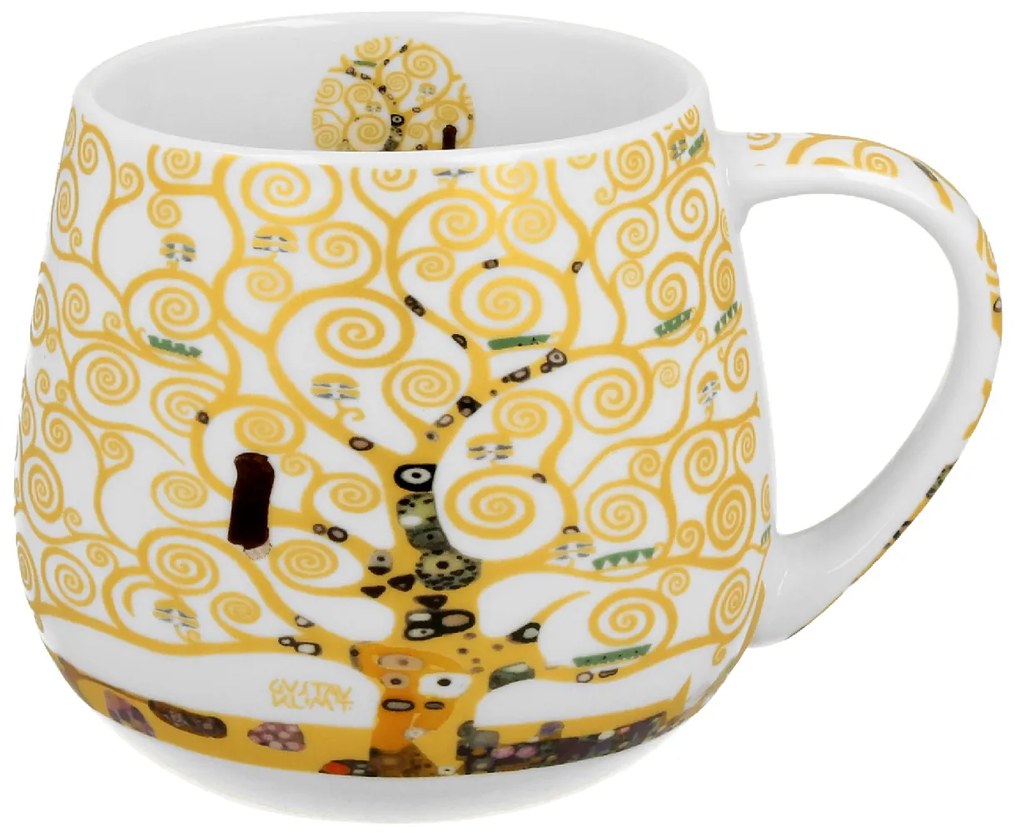 Porcelánový hrnček Klimt Ecru Tree Of Life 430 ml
