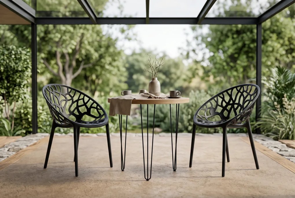 Vintino LIVORNO okrúhly rozkladací jedálenský stôl 80 cm dub artisan/čierna