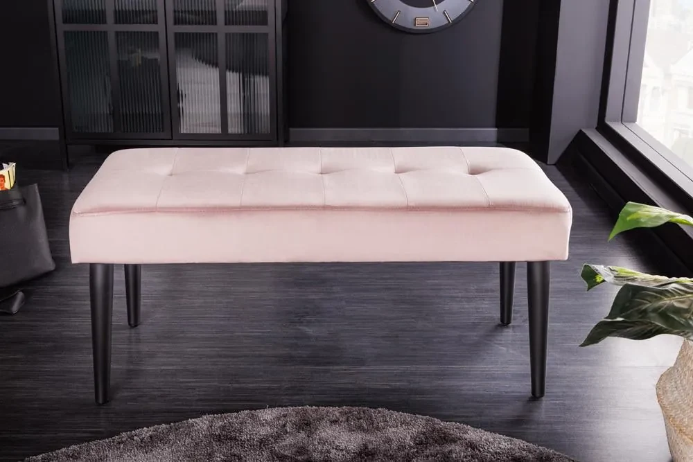 Invicta Interior - Elegantná lavica BOUTIQUE 95 cm, ružová, zamat