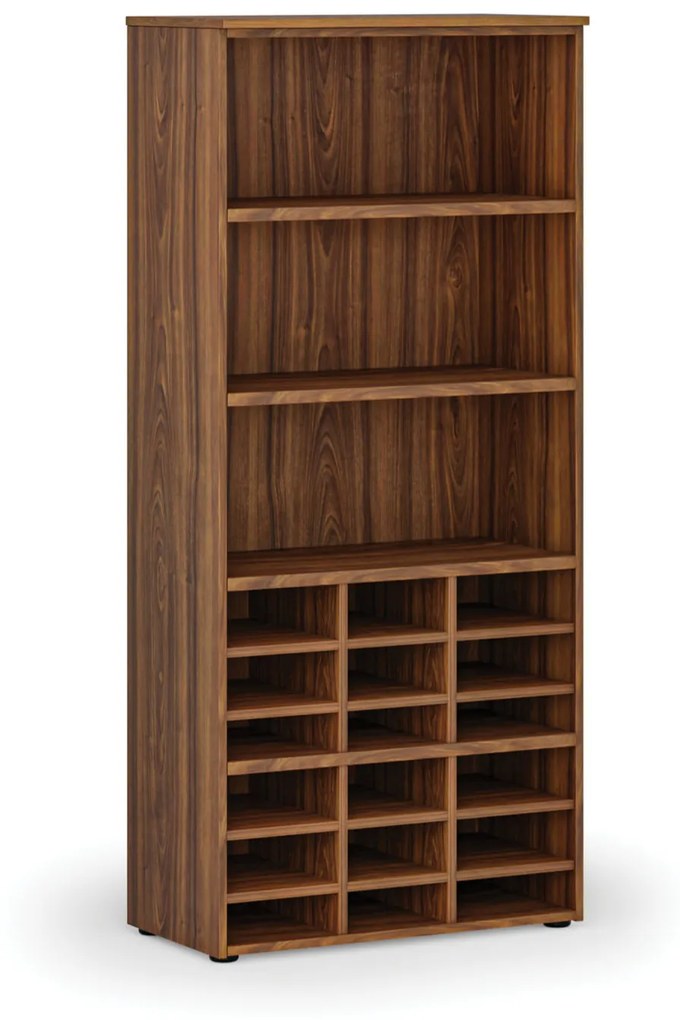 Triediaci regál PRIMO WOOD, 1781 x 800 x 420 mm, 18 priehradiek, orech