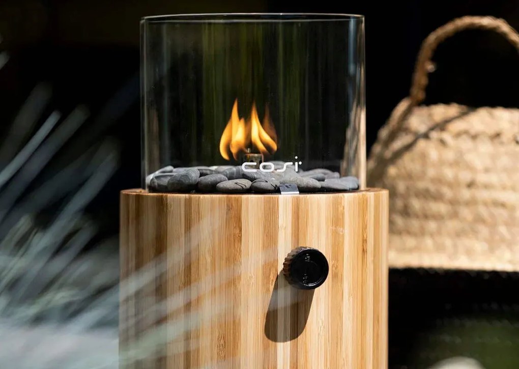 Plynový lampáš COSI Cosiscoop Bamboo, bambus ~ Ø18 x výška 30 cm