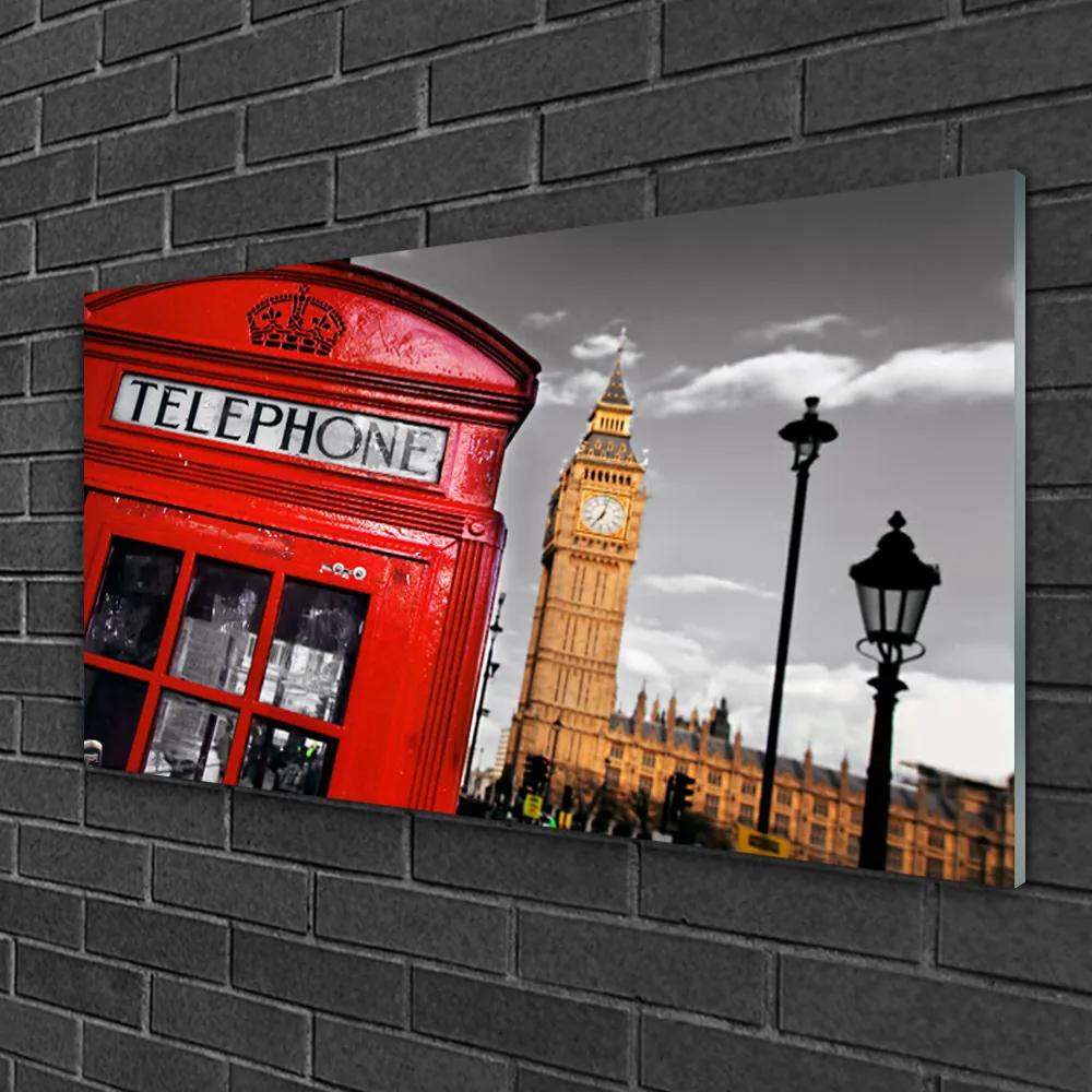 Skleneny obraz Telefónne budka londýn 120x60 cm