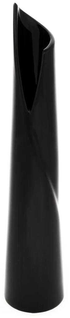 Keramická váza Slim, 6 x 30 x 6 cm, čierna