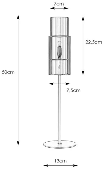 Markslöjd 108559 - Stolná lampa TUBO 1xE14/40W/230V 50 cm čierna