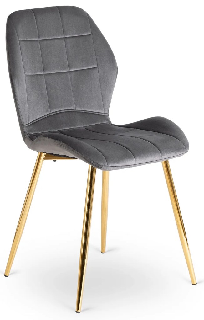 Jedálenská stolička IRYS so zlatými nohami, sivá