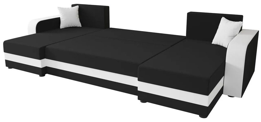 Moderná sedačka do U s podrúčkami HORTENZIE - čierna / sivá