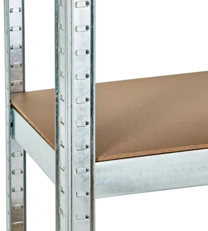 Stabilný kovový úložný regál s 5 policami 180x90x30