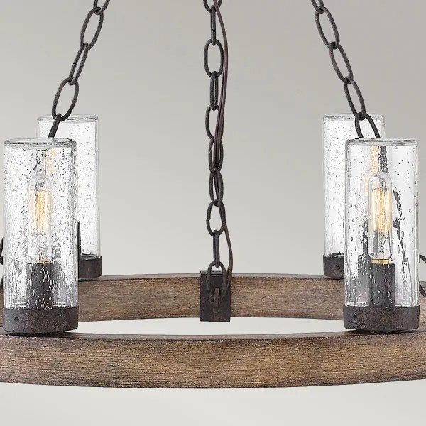 Hinkley HK-SAWYER6-SQ - Závesný luster na reťazi SAWYER 6xE14/40W/230V hnedá