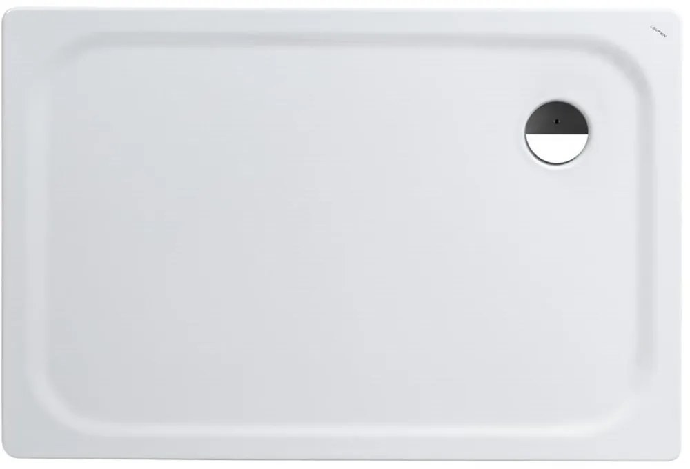 LAUFEN Platina obdĺžniková sprchová vanička zo smaltovanej ocele, odtok v rohu, 1200 x 800 x 25 mm, biela matná, H2150057570401
