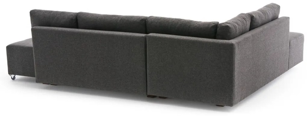 Rohová rozkladacia pohovka Manama antracitová ľavá