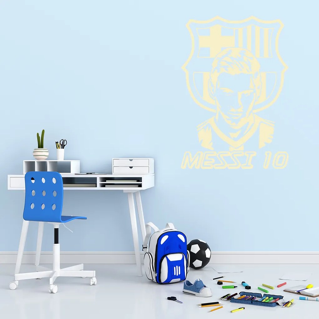 Veselá Stena Samolepka Lionel Messi 10 Farba: černá, Veľkosť: 40 x 28 cm
