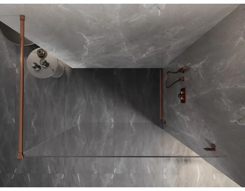 Mexen Lunar sprchová stena pravá 50 x 200 cm, 8mm číre sklo, ružové zlato, 830-050-000-60-00-P