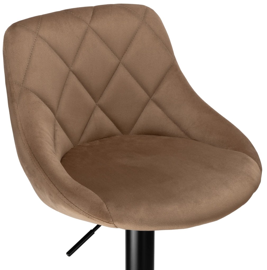 Barová stolička CYDRO BLACK s výškovým nastavením mokka hnedá