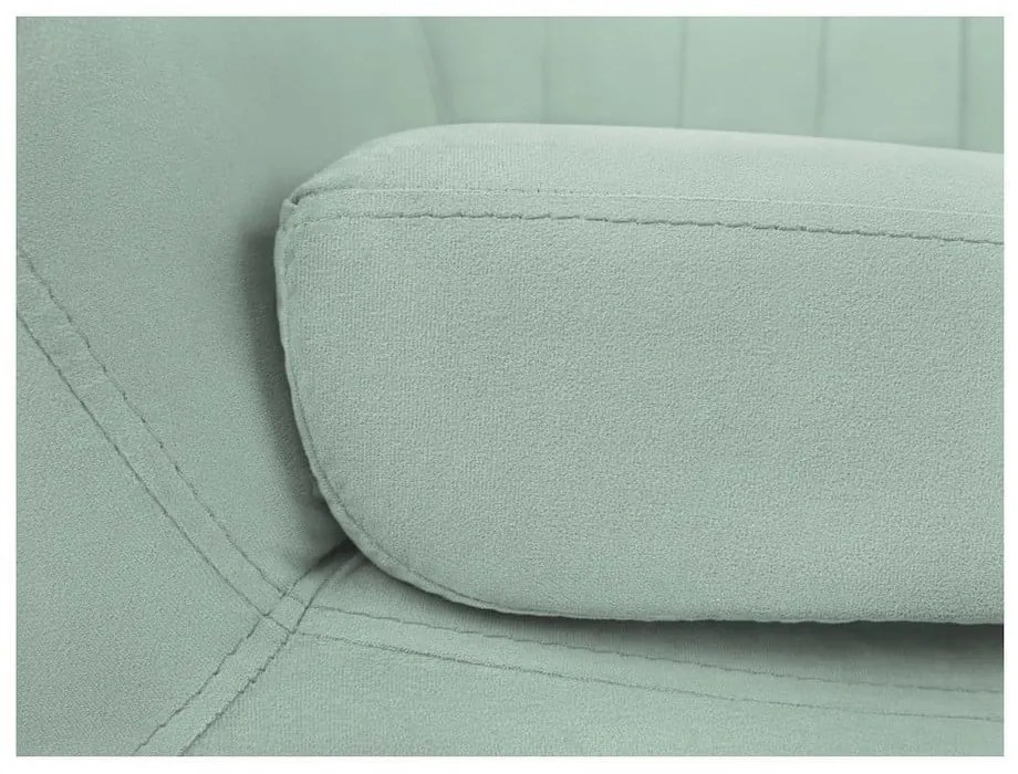Mentolovozelená zamatová pohovka Mazzini Sofas Sardaigne, 158 cm