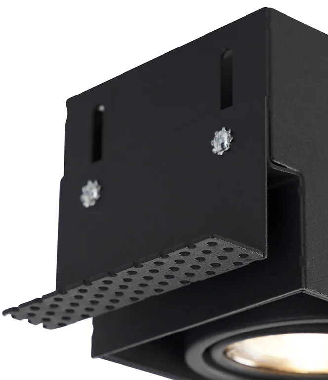 Moderné inteligentné zapustené bodové svetlo čierne bez rámu vrátane 3 GU10 Wifi - Oneon 3