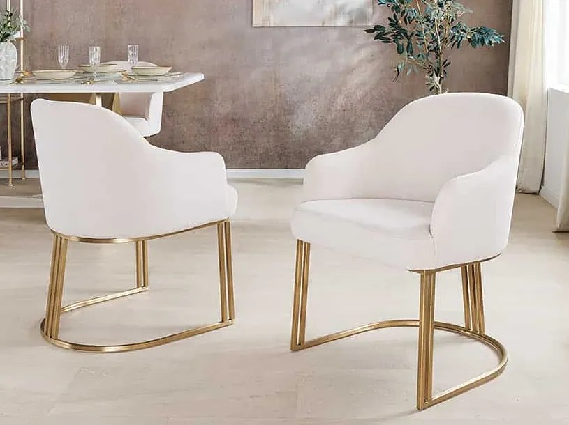 Luxusná jedálenská stolička Padova béžová menčester