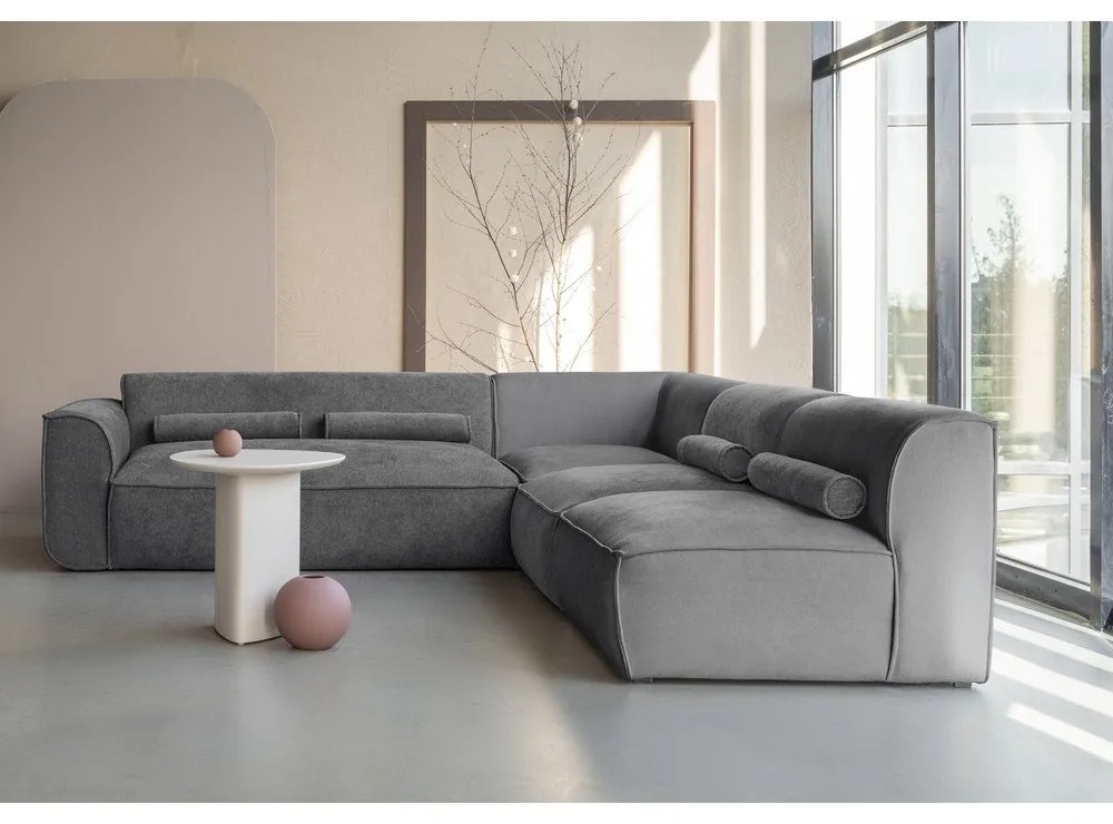 Sivá rohová pohovka (pravý roh) Flex Felix – Miuform