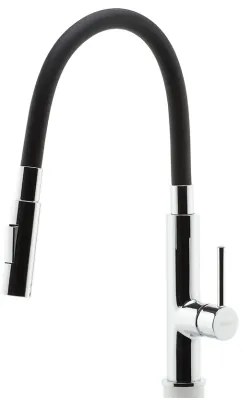 FERRO - Drezová batéria s flexibilným ramienkom lesklý chróm/čierna