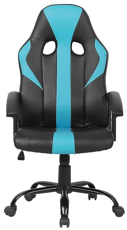 Kancelárska stolička z umelej kože modrá/čierna SUCCESS Beliani