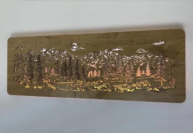 Podsvietený obraz Chata v horách