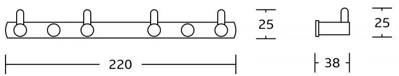 Mexen príslušenstvo, držiak na uterák, 4-háčik, čierna, 709164-70