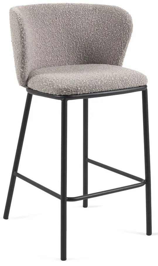 Svetlosivá barová stolička (výška sedadla 65 cm) Ciselia – Kave Home