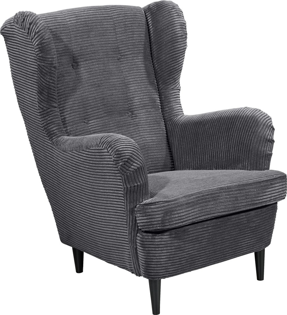 XXXLutz KRESLO UŠIAK, textil, tmavosivá MID.YOU - Online Only obývacie izby - 002220035024