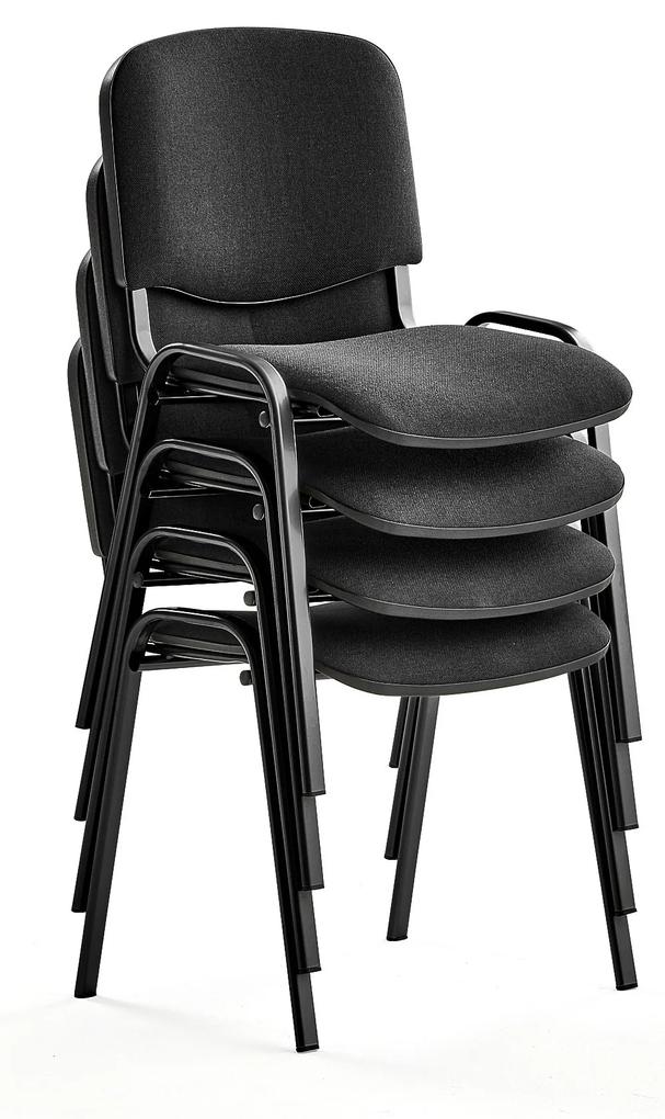 Konferenčná stolička NELSON, 4 ks, čierna, čierna