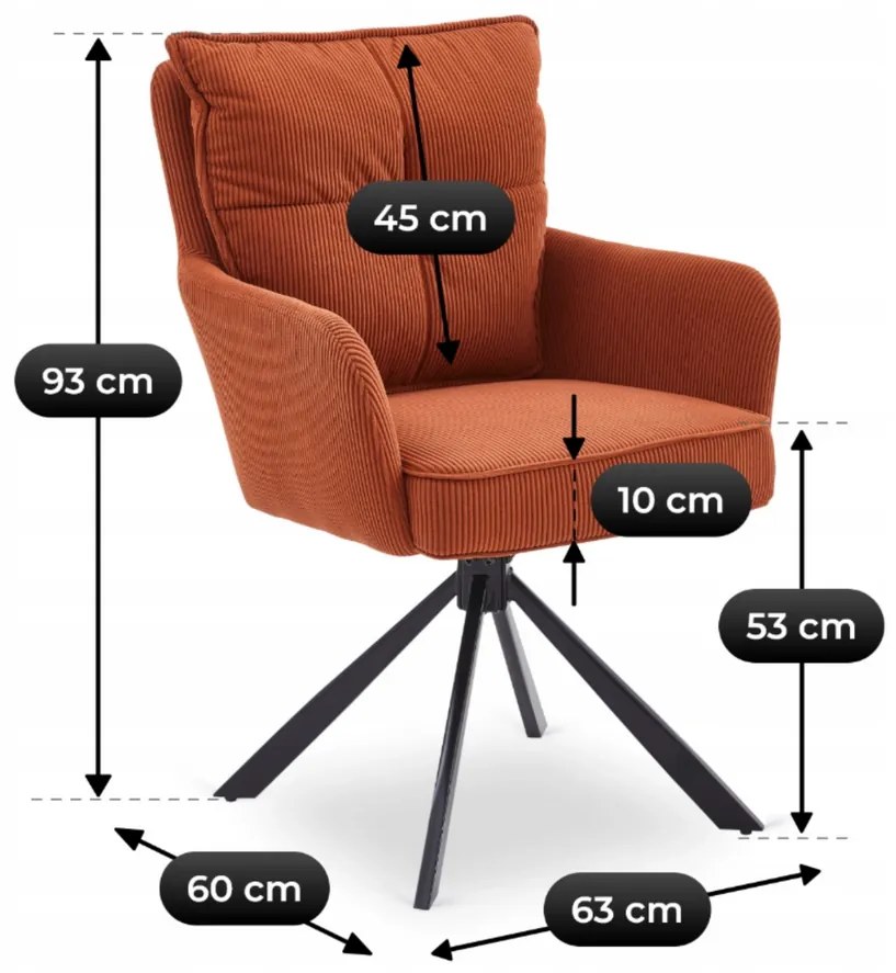 Otočná stolička MAGNUS ryšavá