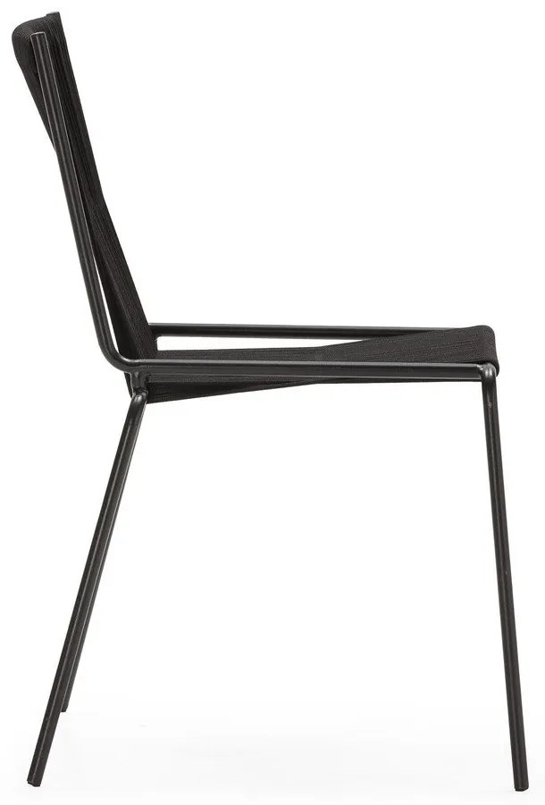 Čierne kovové stohovateľné jedálenské stoličky v súprave 2 ks Emily – Marckeric