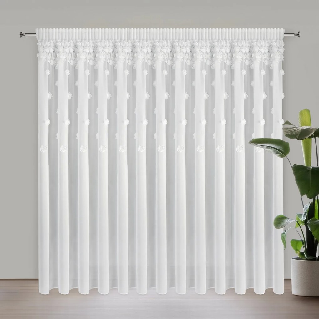 ZÁCLONA NA PÁSKE DIANA3 350X270 CM BIELA