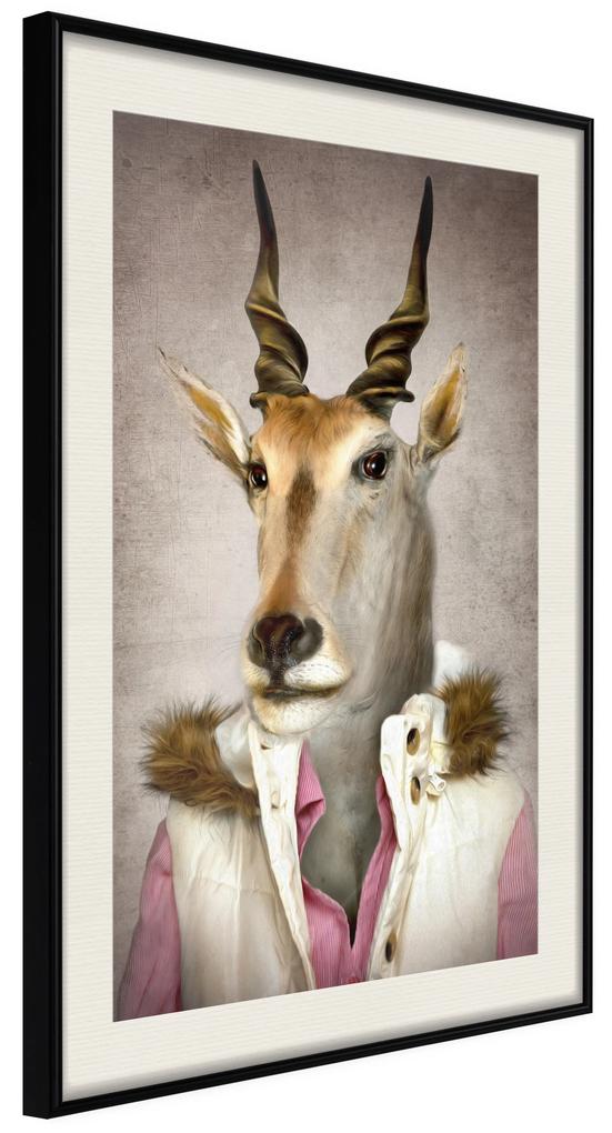 Artgeist Plagát - Antelope Jessica [Poster] Veľkosť: 40x60, Verzia: Čierny rám s passe-partout