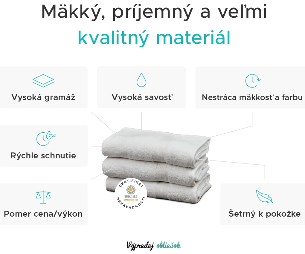 Osuška SOFT 70x125 cm biela, 100% bavlna