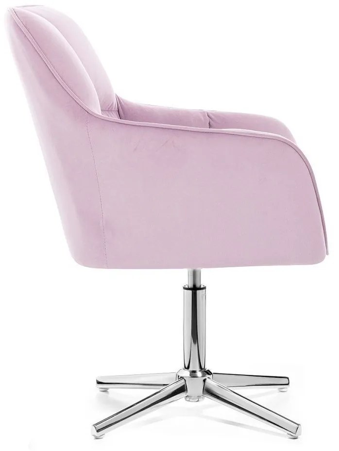 LuxuryForm DESIGN Kreslo AMALFI VELUR na striebornom kríži - levanduľa