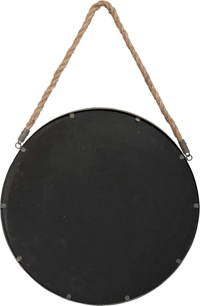 Okrúhle kovové zrkadlo s povrazom - Ø 47 * 3cm