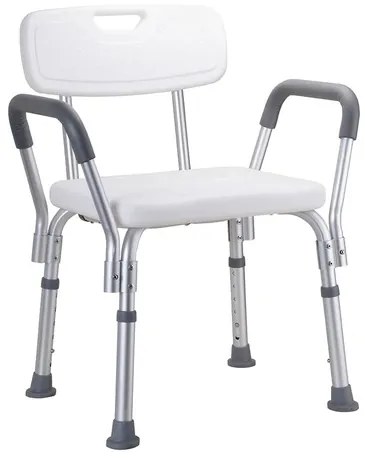 Stolička Bemeta s opěradlem a područkamibiela / chróm 353125113