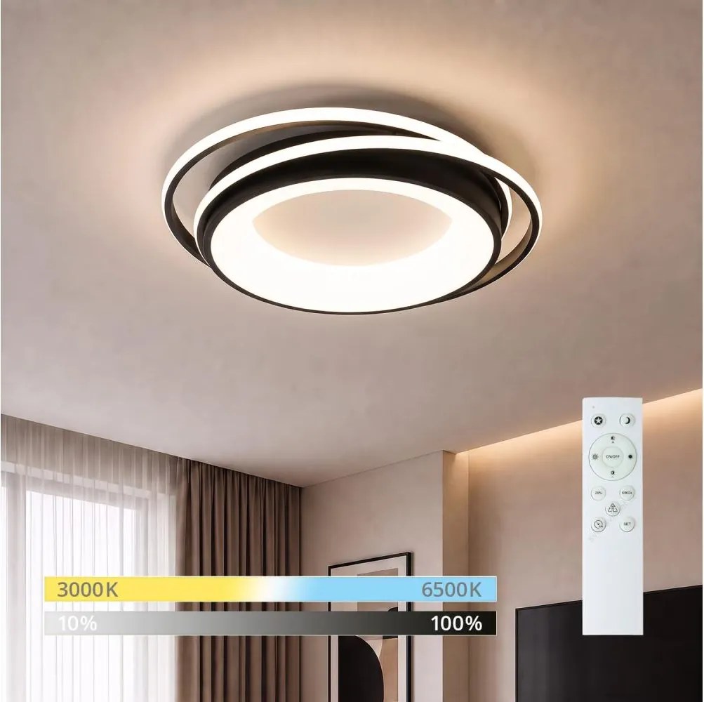 Brilagi - LED stmievateľné stropné svietidlo FLARE LED/84W/230V 47x51 cm čierna + DO