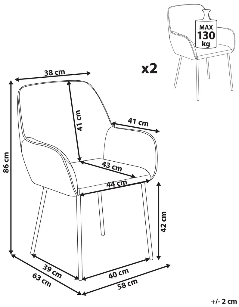 Set 2 ks jedálenských stoličiek Anika (biela). Vlastná spoľahlivá doprava až k Vám domov. 1077394