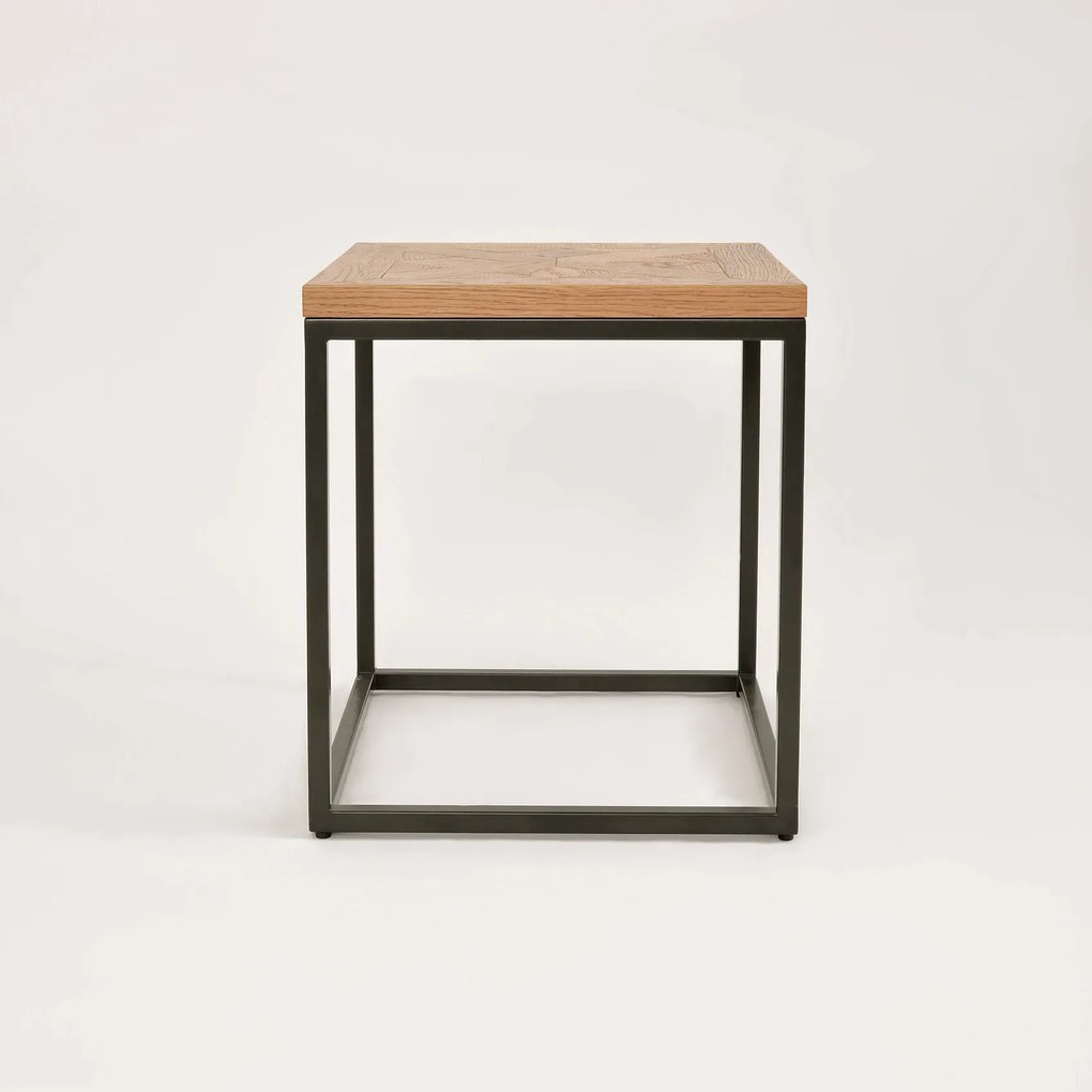 Odkladací stolík Indus 45 cm z masívu dub prírodný/grafit