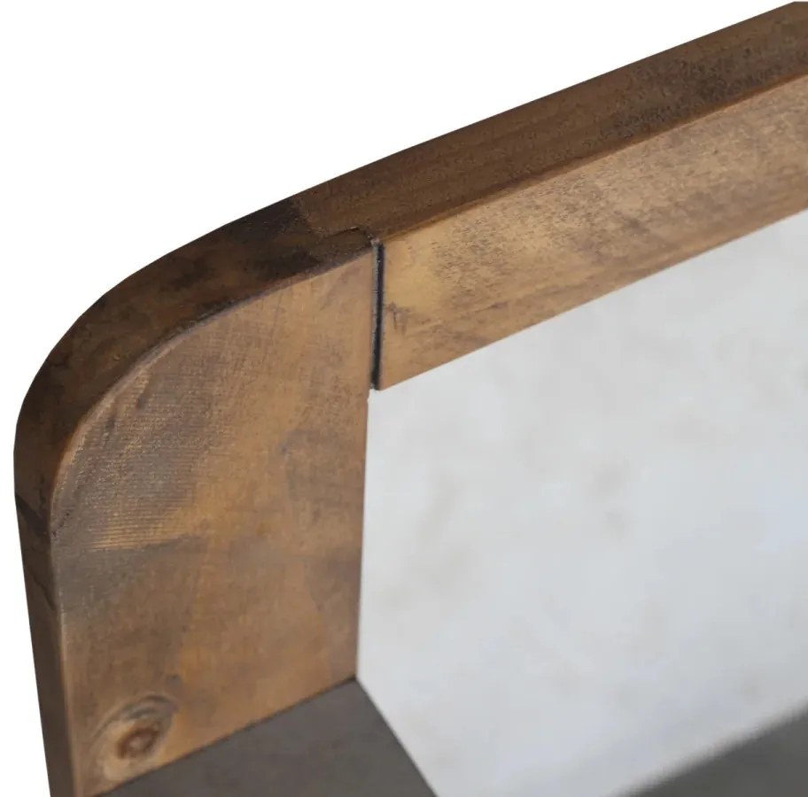 furniture-nabytek.cz - Masívne kúpeľňové zrkadlo Dingle z recyklovanej borovice, lakované, prírodné/sivé – 67×55 cm
