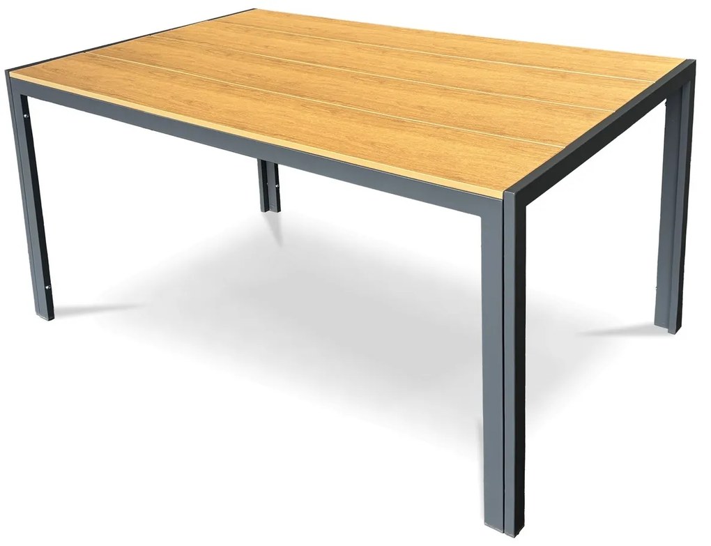 Autronic Záhradný stôl, kov, polywood, hnedá,AZT-S1215 OAK