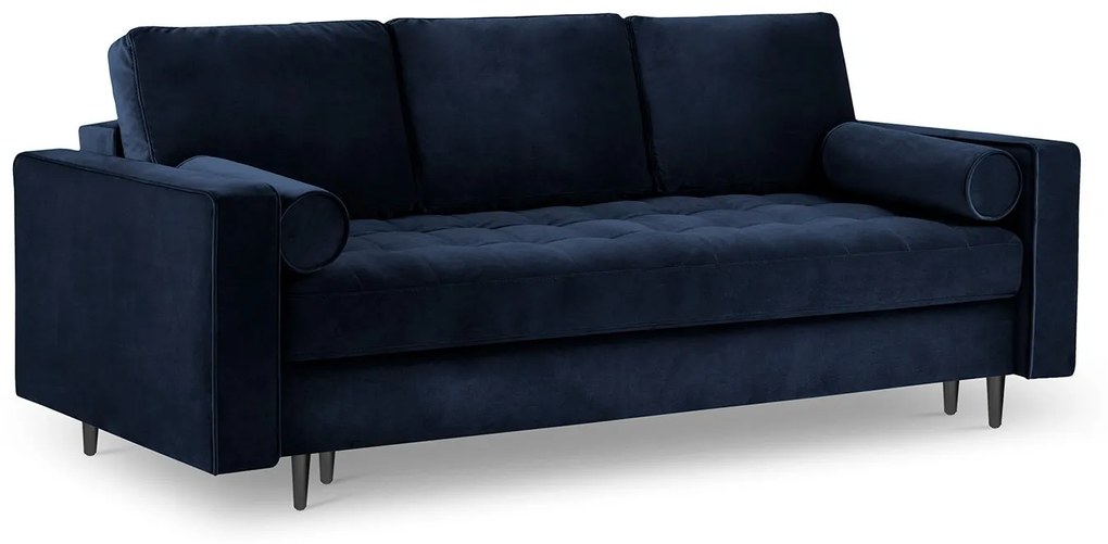 Rozkladacia zamatová pohovka s úložným priestorom Romeo 225 × 100 × 96 cm