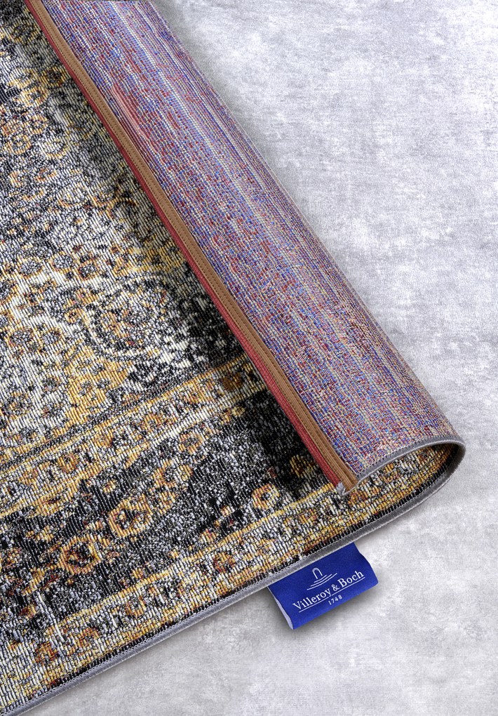 Villeroy & Boch, Kusový koberec Villeroy & Boch 106065 Antracite, Gold – na von aj na doma, 200x285, žltá, chodba / predsieň