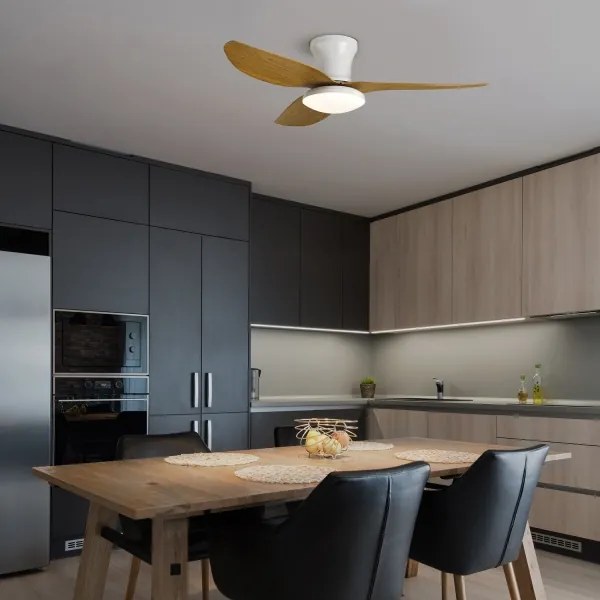 Brilagi-LED stmievateľný stropný ventilátor LED/30W/230V 3000-6500K bielohnedý+D